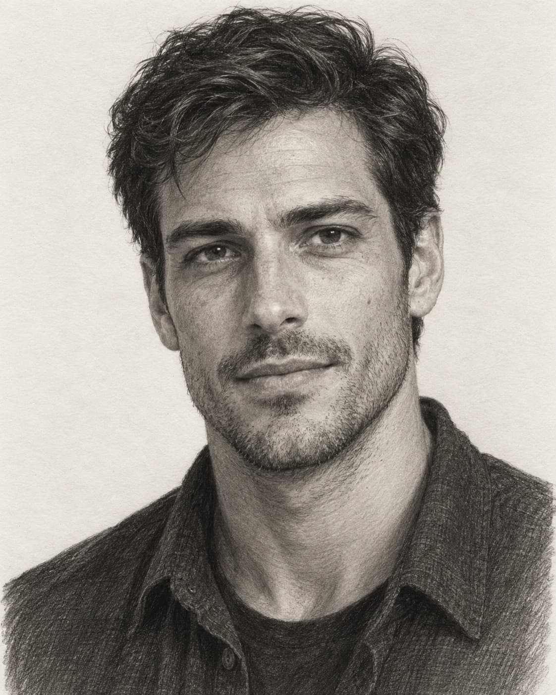 Sample masculine graphite portrait